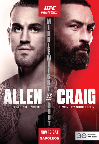 UFC Fight Night “Allen vs. Craig” Results Allen Continues to Build Case for title Shot